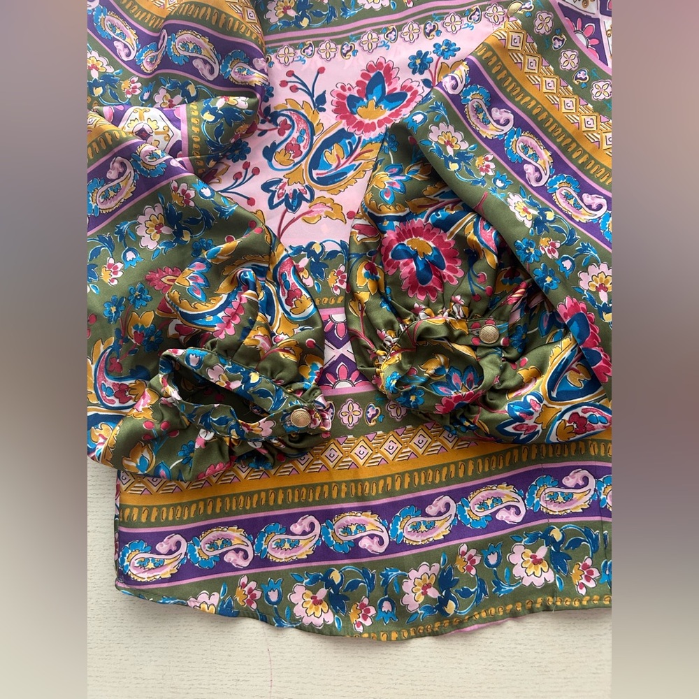 Zara Multicolor Floral Blouse Size XS - Picture 5 of 10